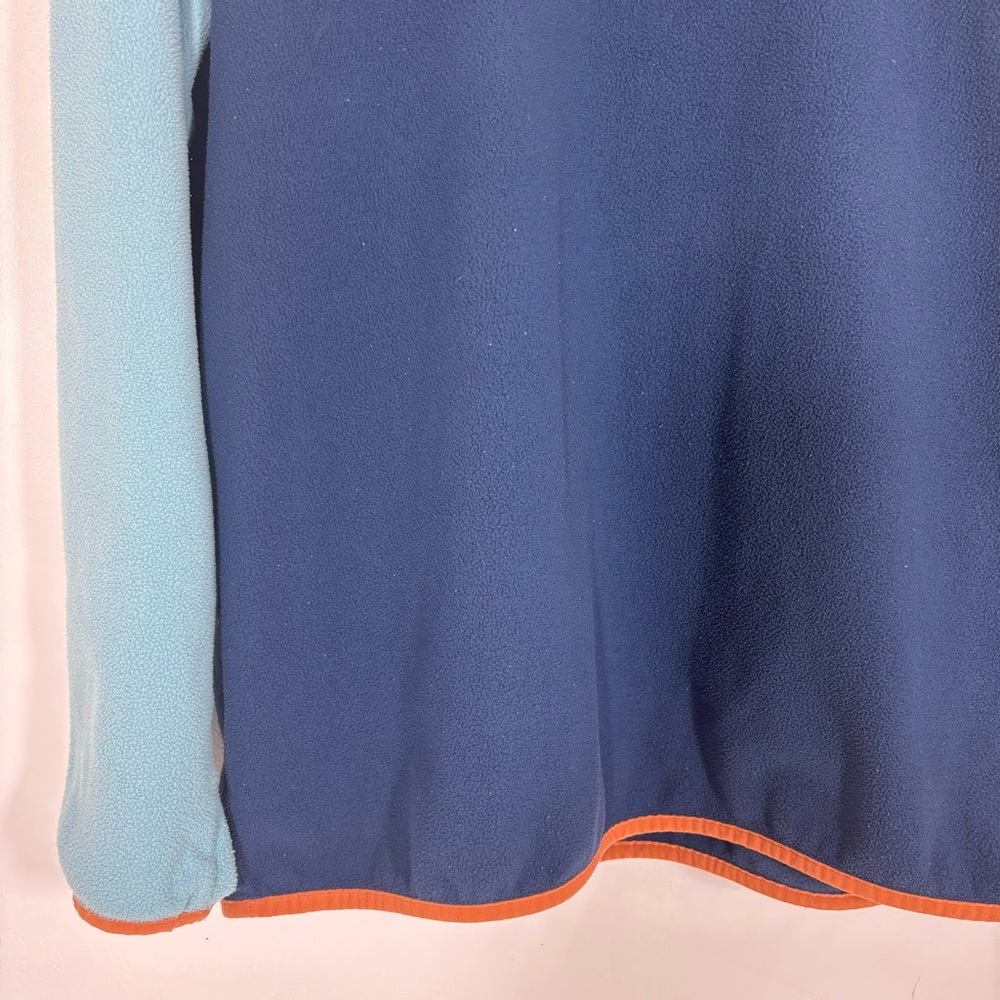 Patagonia Colorblock Fleece Sweatshirt Snap Navy Aqua Sz L - Picture 9 of 14